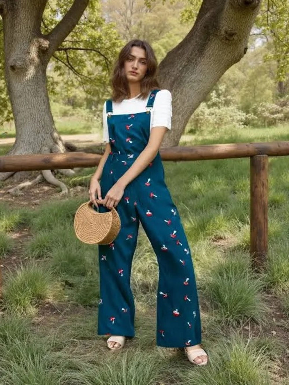 🍄 Cider Mushroom Print Corduroy Overalls | Size Small